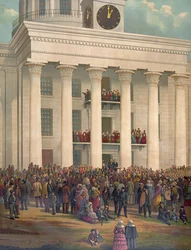 Le point de départ de la grande guerre entre les États, inauguration de Jefferson Davis, Montgomery, Alabama, 18 février 1861